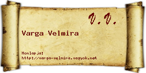 Varga Velmira névjegykártya